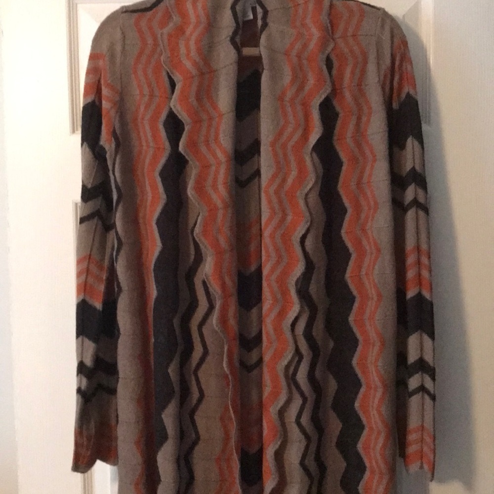 14th & Union Chevron Striped Open Front Woman’s Cardigan Size Small